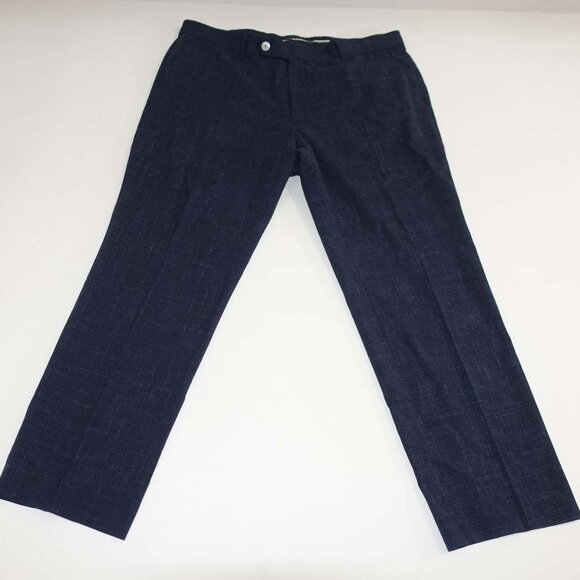Hugo Boss Men's C-Huge Slim Fit Suit Pants 38 x 30 Navy Blue Wool Linen - Picture 1 of 8